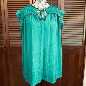 Jones & Co Green Blouse 1X